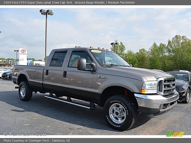 Arizona Beige Metallic / Medium Parchment 2004 Ford F350 Super Duty Lariat Crew Cab 4x4