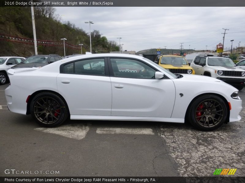 Bright White / Black/Sepia 2016 Dodge Charger SRT Hellcat