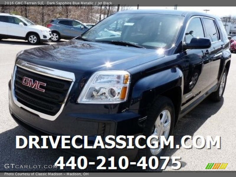 Dark Sapphire Blue Metallic / Jet Black 2016 GMC Terrain SLE
