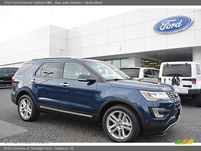 Blue Jeans Metallic / Ebony Black 2016 Ford Explorer Limited 4WD