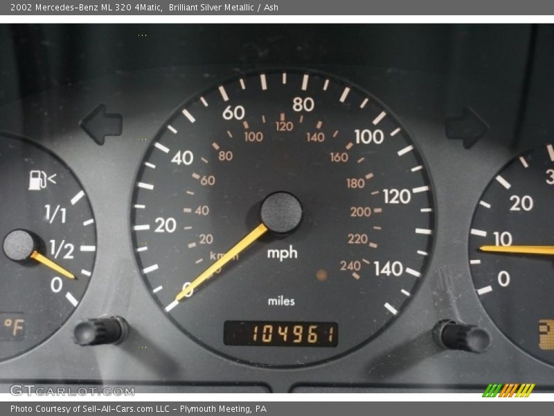 Brilliant Silver Metallic / Ash 2002 Mercedes-Benz ML 320 4Matic