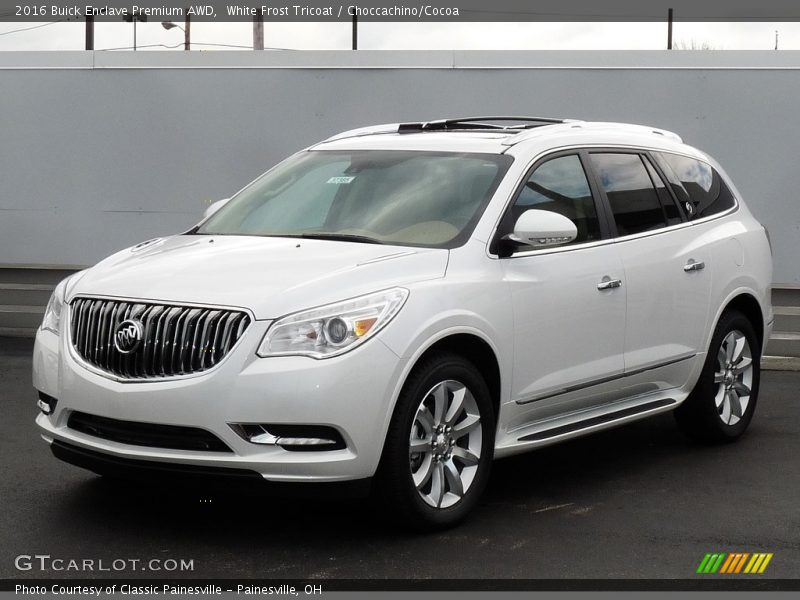 White Frost Tricoat / Choccachino/Cocoa 2016 Buick Enclave Premium AWD