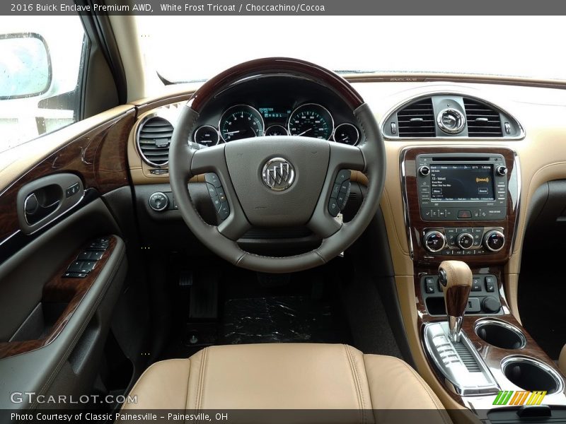 White Frost Tricoat / Choccachino/Cocoa 2016 Buick Enclave Premium AWD