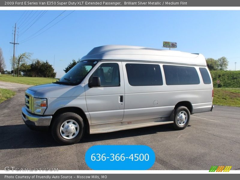 Brilliant Silver Metallic / Medium Flint 2009 Ford E Series Van E350 Super Duty XLT Extended Passenger