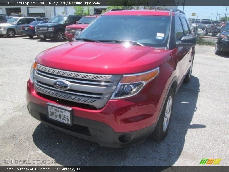 Ruby Red / Medium Light Stone 2014 Ford Explorer FWD