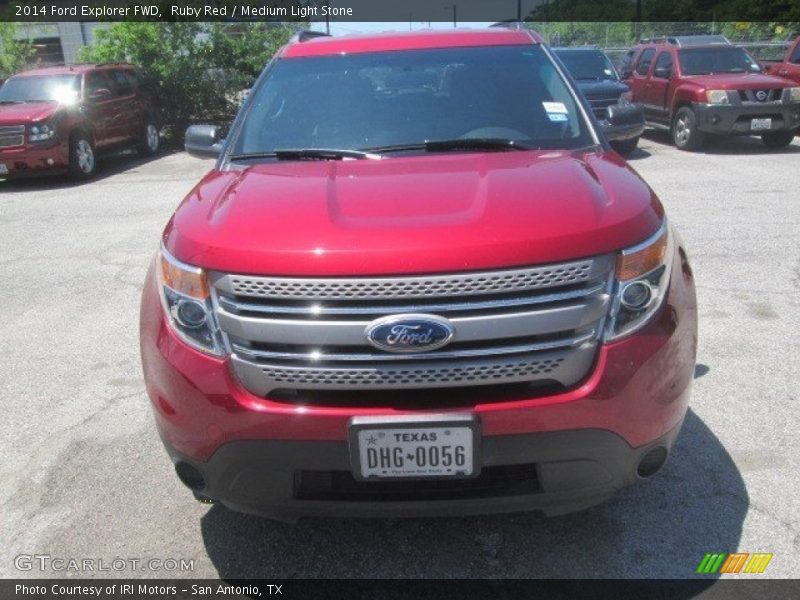 Ruby Red / Medium Light Stone 2014 Ford Explorer FWD