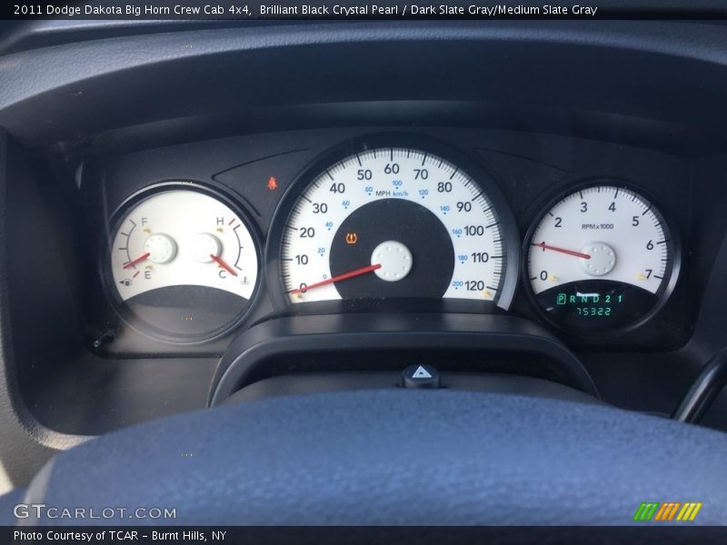 Brilliant Black Crystal Pearl / Dark Slate Gray/Medium Slate Gray 2011 Dodge Dakota Big Horn Crew Cab 4x4