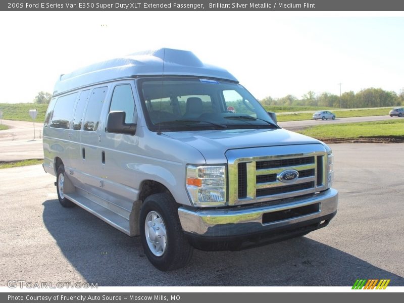 Brilliant Silver Metallic / Medium Flint 2009 Ford E Series Van E350 Super Duty XLT Extended Passenger