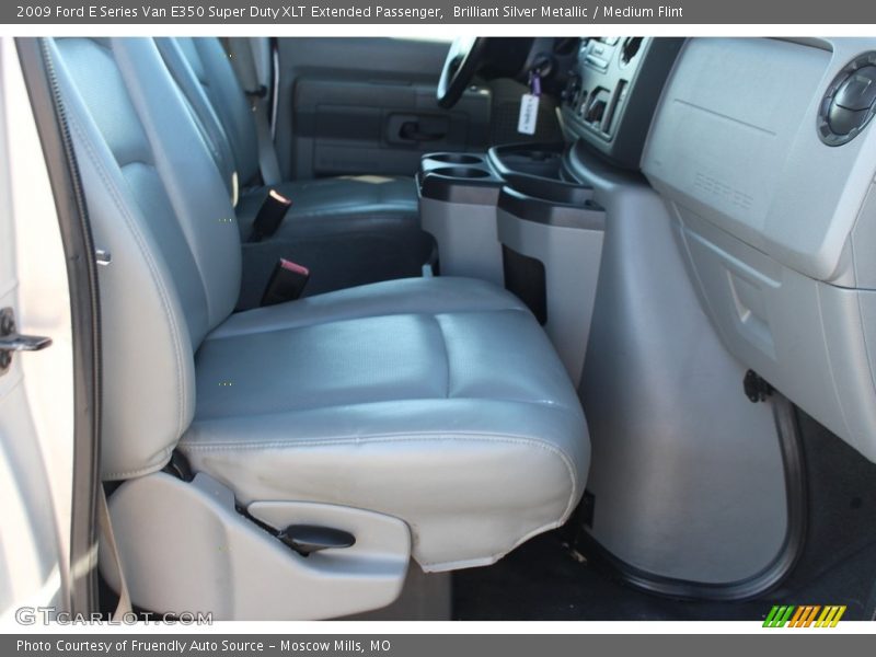 Brilliant Silver Metallic / Medium Flint 2009 Ford E Series Van E350 Super Duty XLT Extended Passenger