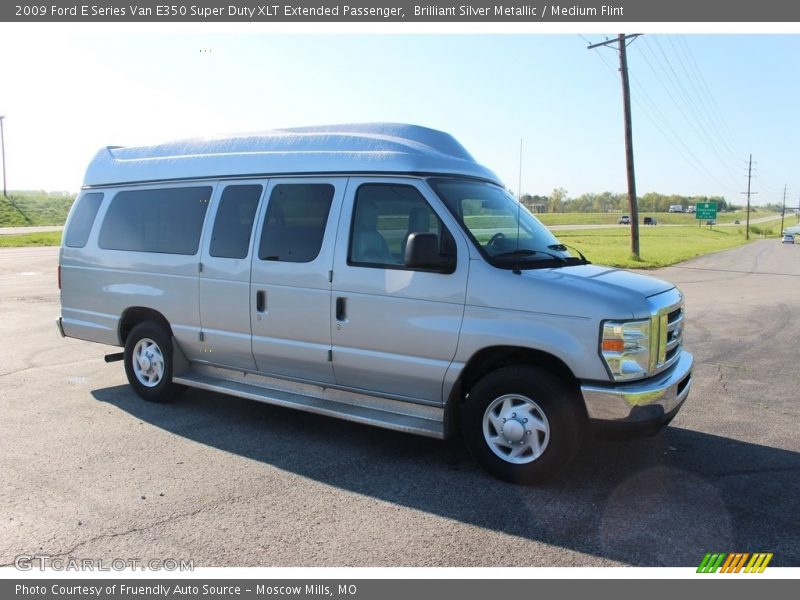 Brilliant Silver Metallic / Medium Flint 2009 Ford E Series Van E350 Super Duty XLT Extended Passenger