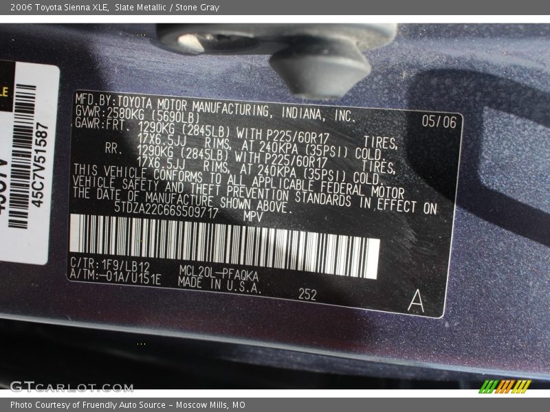Slate Metallic / Stone Gray 2006 Toyota Sienna XLE