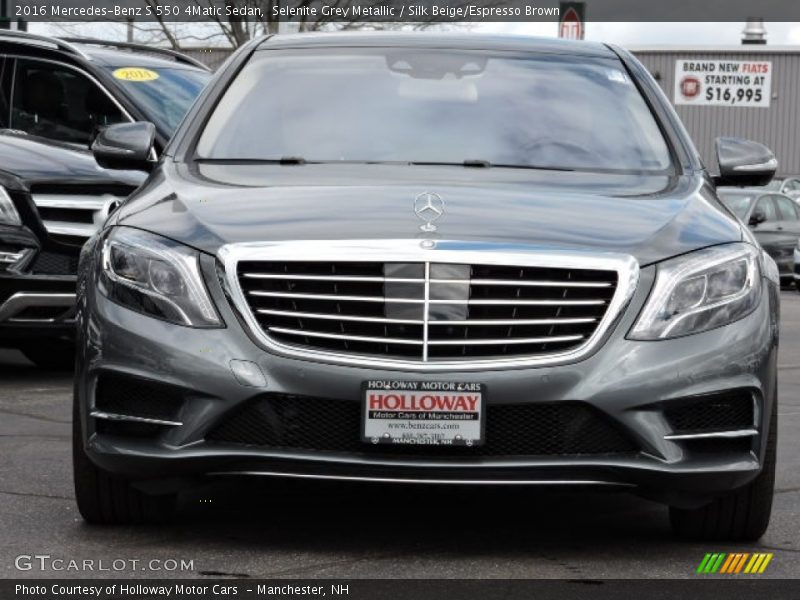 Selenite Grey Metallic / Silk Beige/Espresso Brown 2016 Mercedes-Benz S 550 4Matic Sedan