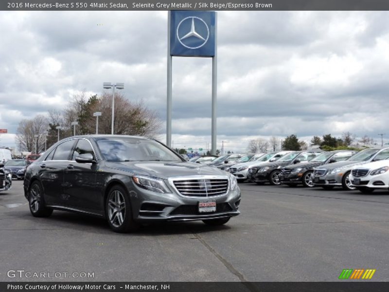 Selenite Grey Metallic / Silk Beige/Espresso Brown 2016 Mercedes-Benz S 550 4Matic Sedan