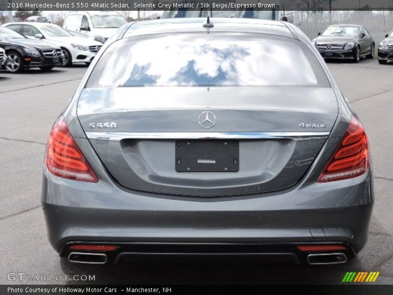 Selenite Grey Metallic / Silk Beige/Espresso Brown 2016 Mercedes-Benz S 550 4Matic Sedan