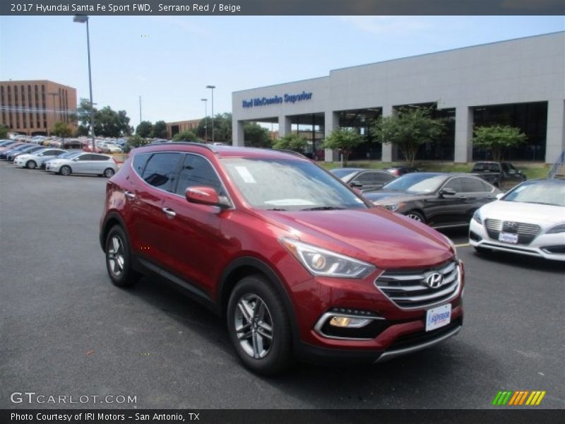 Serrano Red / Beige 2017 Hyundai Santa Fe Sport FWD