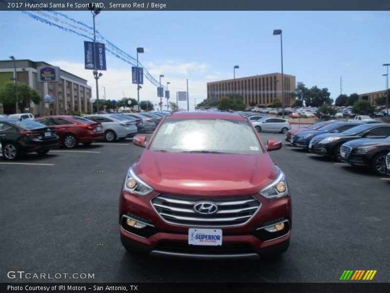 Serrano Red / Beige 2017 Hyundai Santa Fe Sport FWD