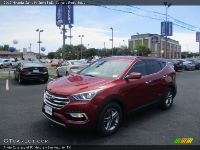 Serrano Red / Beige 2017 Hyundai Santa Fe Sport FWD