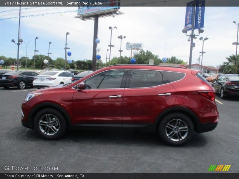 Serrano Red / Beige 2017 Hyundai Santa Fe Sport FWD