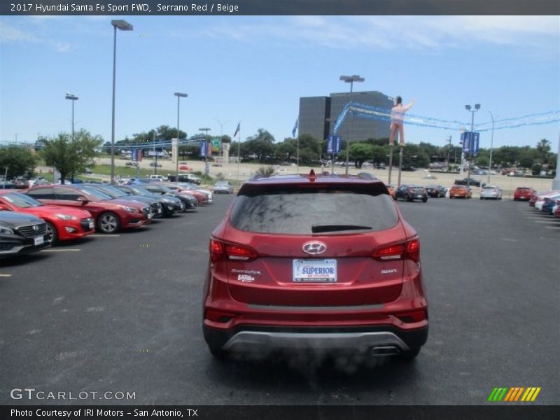 Serrano Red / Beige 2017 Hyundai Santa Fe Sport FWD