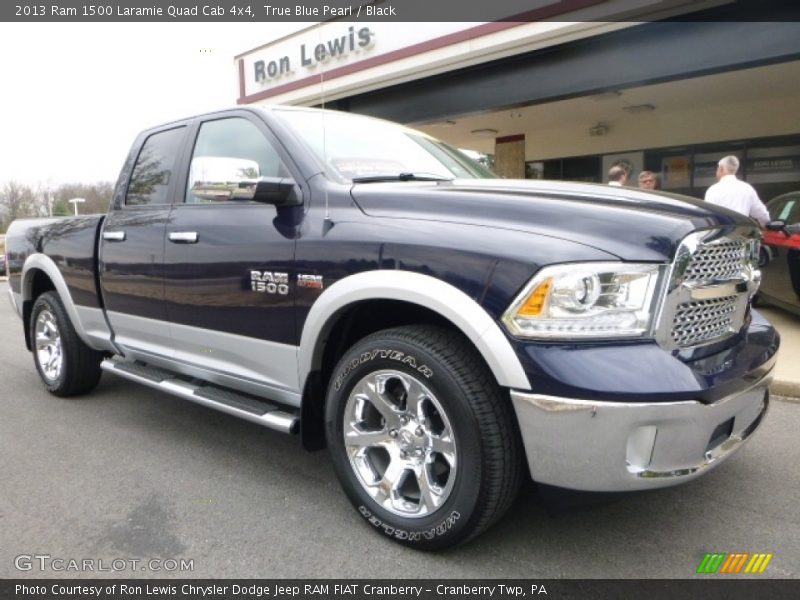 True Blue Pearl / Black 2013 Ram 1500 Laramie Quad Cab 4x4