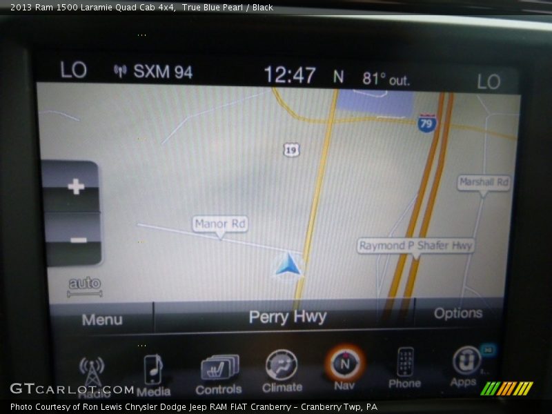 True Blue Pearl / Black 2013 Ram 1500 Laramie Quad Cab 4x4