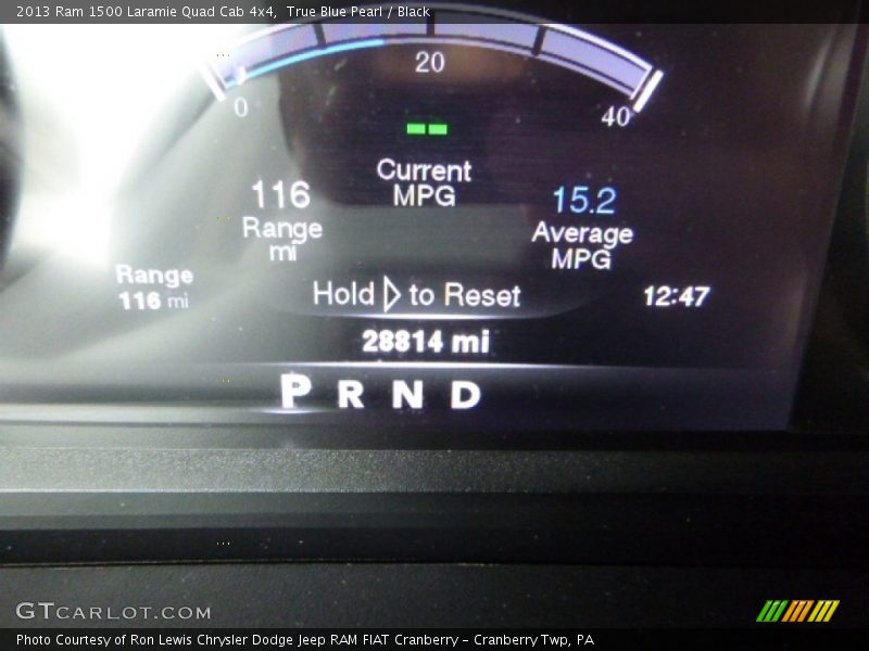 True Blue Pearl / Black 2013 Ram 1500 Laramie Quad Cab 4x4