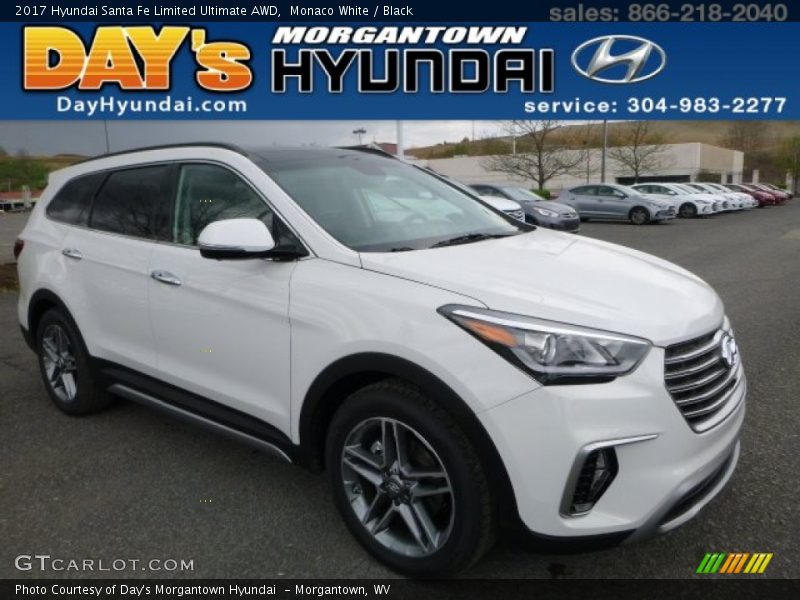 Monaco White / Black 2017 Hyundai Santa Fe Limited Ultimate AWD