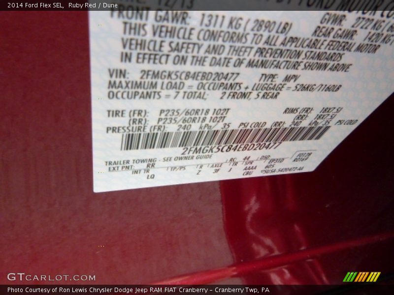 Ruby Red / Dune 2014 Ford Flex SEL