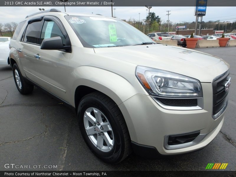 Champagne Silver Metallic / Ebony 2013 GMC Acadia SLE AWD
