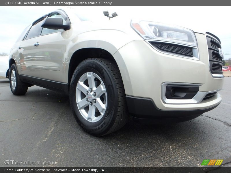 Champagne Silver Metallic / Ebony 2013 GMC Acadia SLE AWD