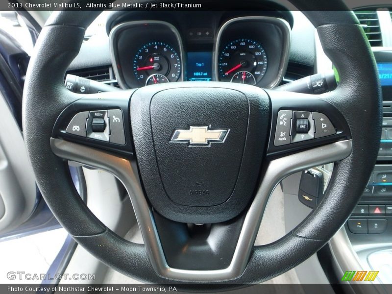 Atlantis Blue Metallic / Jet Black/Titanium 2013 Chevrolet Malibu LS