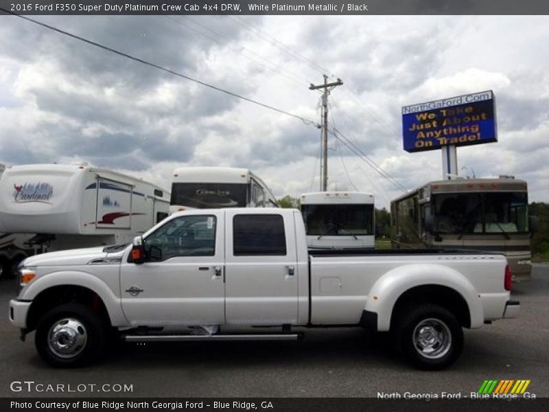 White Platinum Metallic / Black 2016 Ford F350 Super Duty Platinum Crew Cab 4x4 DRW