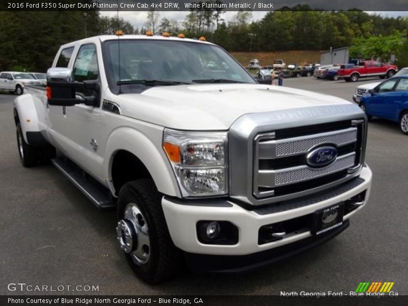 White Platinum Metallic / Black 2016 Ford F350 Super Duty Platinum Crew Cab 4x4 DRW
