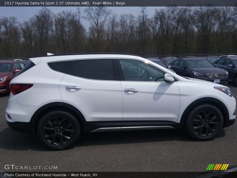 Pearl White / Beige 2017 Hyundai Santa Fe Sport 2.0T Ulitimate AWD