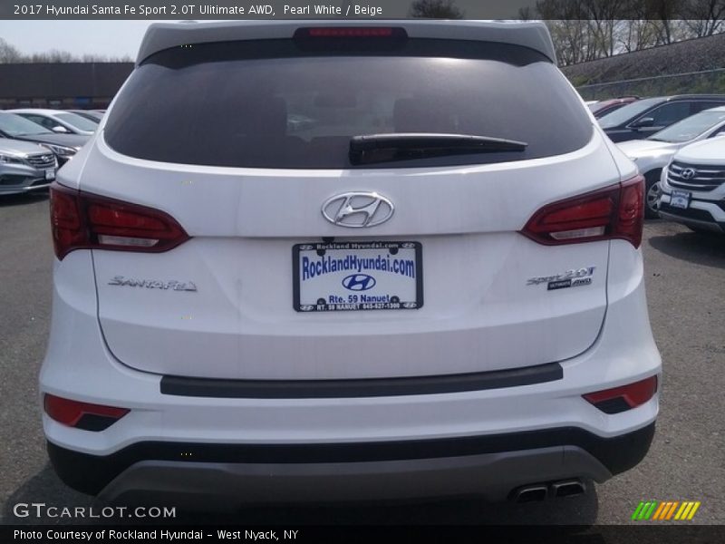 Pearl White / Beige 2017 Hyundai Santa Fe Sport 2.0T Ulitimate AWD