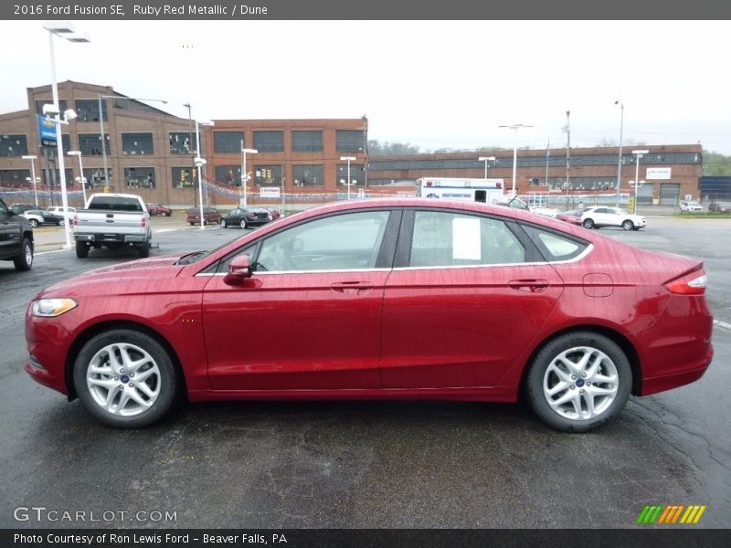 Ruby Red Metallic / Dune 2016 Ford Fusion SE