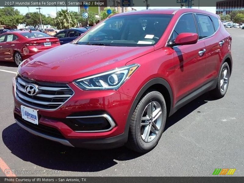Serrano Red / Beige 2017 Hyundai Santa Fe Sport FWD
