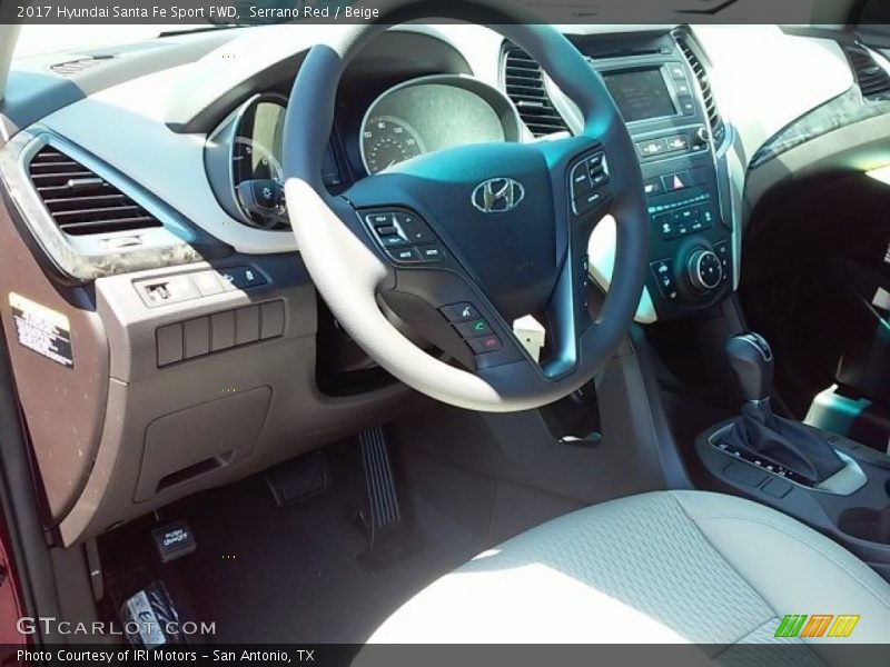 Serrano Red / Beige 2017 Hyundai Santa Fe Sport FWD