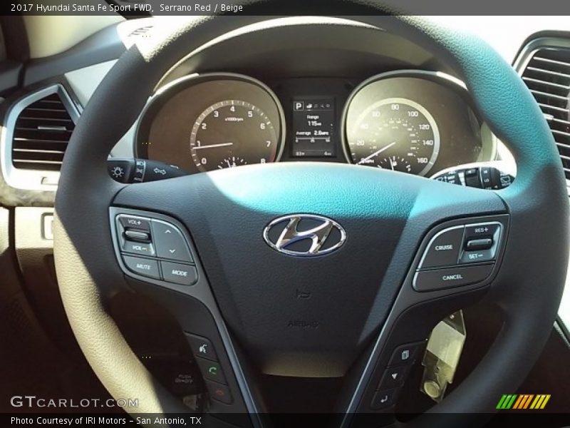 Serrano Red / Beige 2017 Hyundai Santa Fe Sport FWD