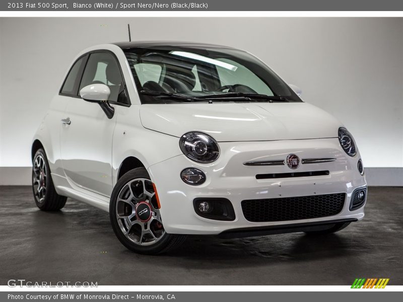 Bianco (White) / Sport Nero/Nero (Black/Black) 2013 Fiat 500 Sport