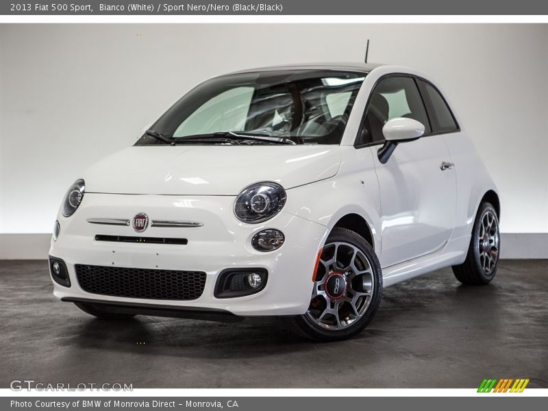 Bianco (White) / Sport Nero/Nero (Black/Black) 2013 Fiat 500 Sport