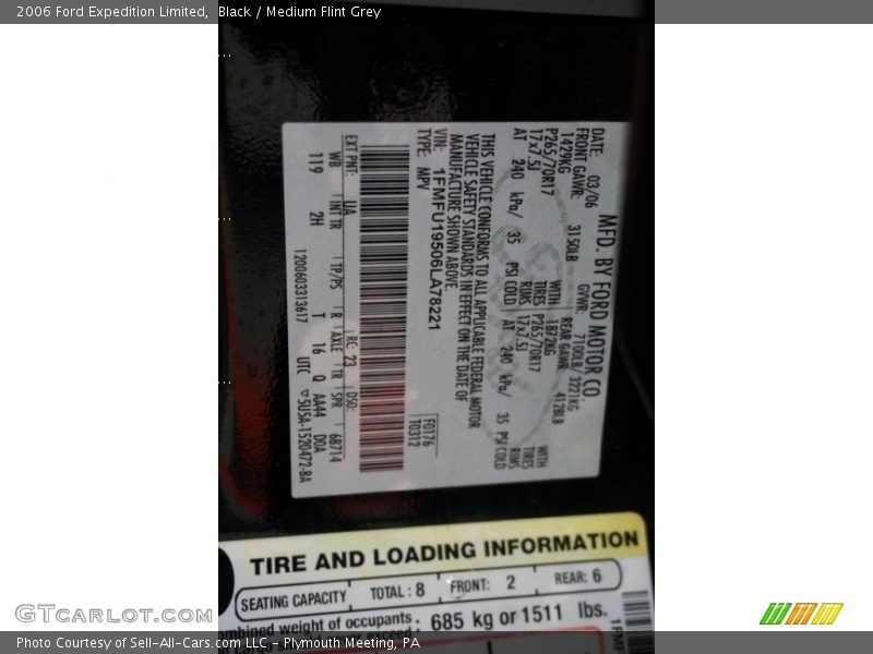 Black / Medium Flint Grey 2006 Ford Expedition Limited