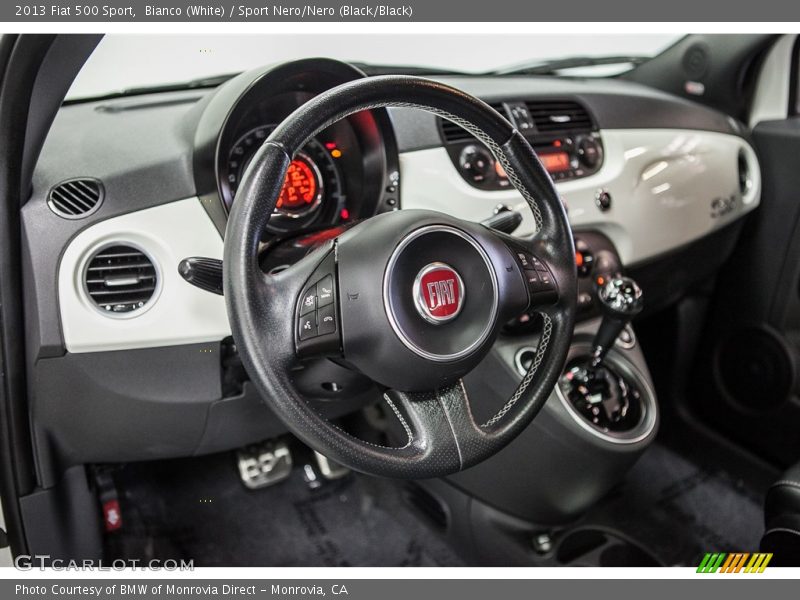 Bianco (White) / Sport Nero/Nero (Black/Black) 2013 Fiat 500 Sport