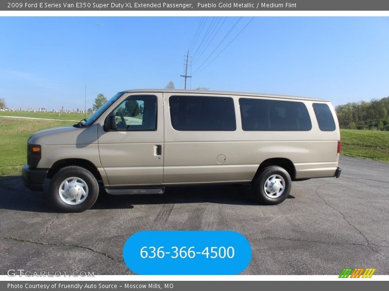 Pueblo Gold Metallic / Medium Flint 2009 Ford E Series Van E350 Super Duty XL Extended Passenger