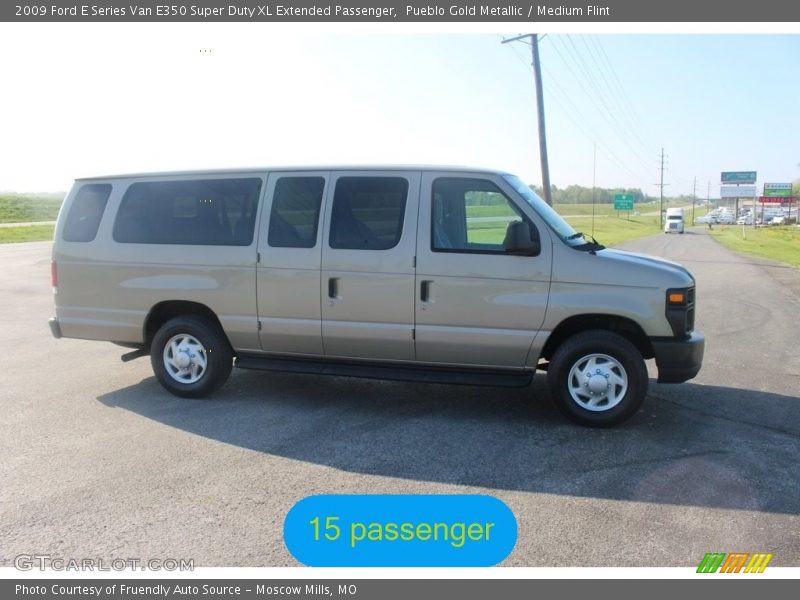 Pueblo Gold Metallic / Medium Flint 2009 Ford E Series Van E350 Super Duty XL Extended Passenger