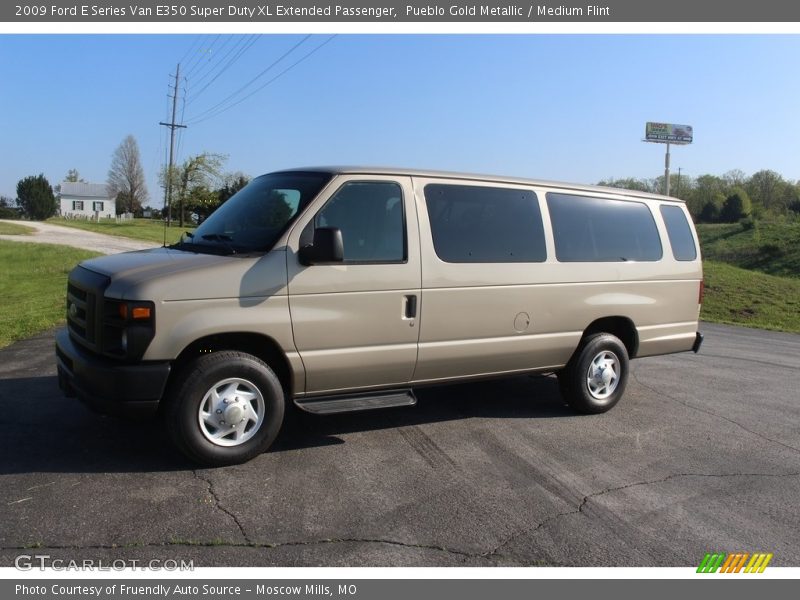 Pueblo Gold Metallic / Medium Flint 2009 Ford E Series Van E350 Super Duty XL Extended Passenger