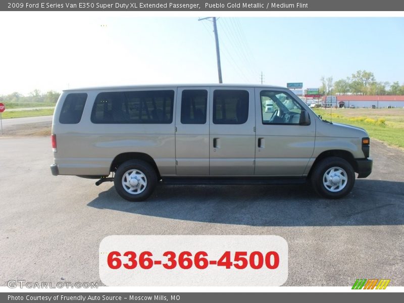 Pueblo Gold Metallic / Medium Flint 2009 Ford E Series Van E350 Super Duty XL Extended Passenger