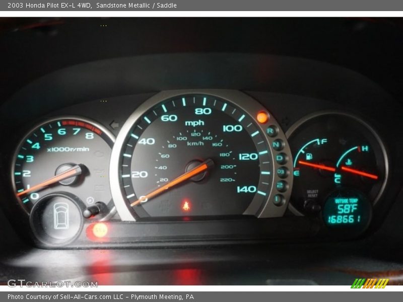 Sandstone Metallic / Saddle 2003 Honda Pilot EX-L 4WD