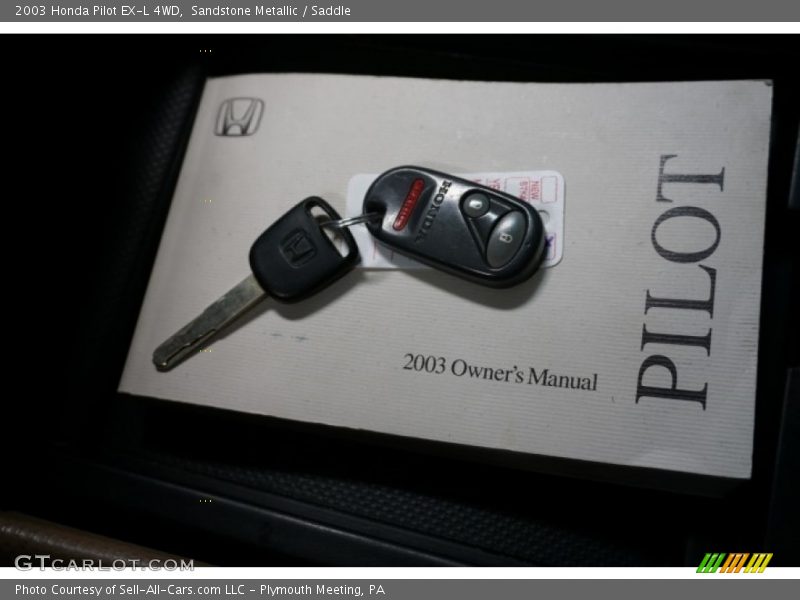 Sandstone Metallic / Saddle 2003 Honda Pilot EX-L 4WD