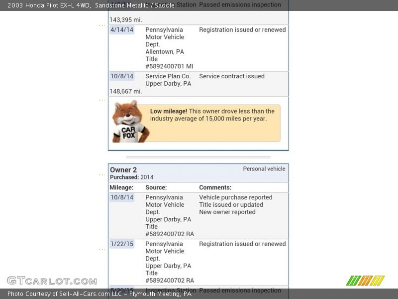 Sandstone Metallic / Saddle 2003 Honda Pilot EX-L 4WD